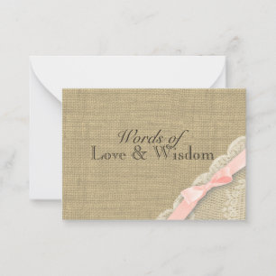 Cartes de conseils de Baby shower rustique