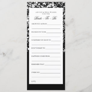 Cartes De Conseils De Fête de l'mariée Silver Midn