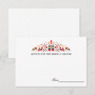 Cartes de conseils de mariage d'art folklorique ru