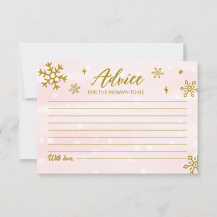 Cartes de conseils pour Baby Shower Fille Flocons 
