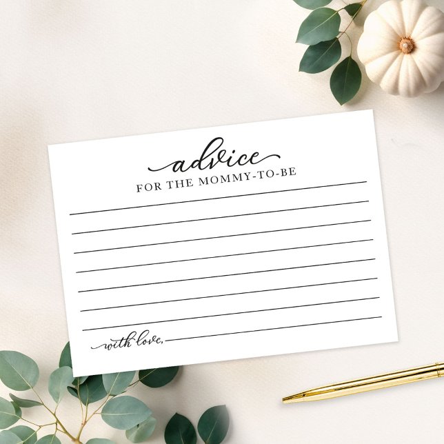 Cartes de conseils pour Baby Shower Greenery Pumpk (Créateur téléchargé)