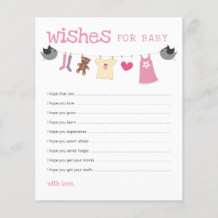 Cartes de conseils pour la fête de bébé sur un fil