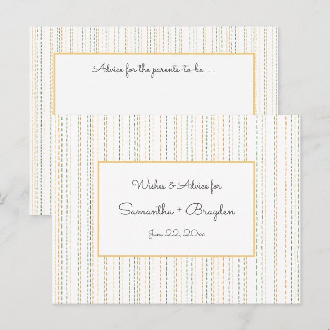 Cartes de conseils pour le Baby shower de pluie Bo (Devant / Derrière)