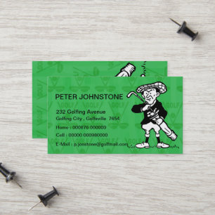 Cartes de contact du joueur de golf vintage