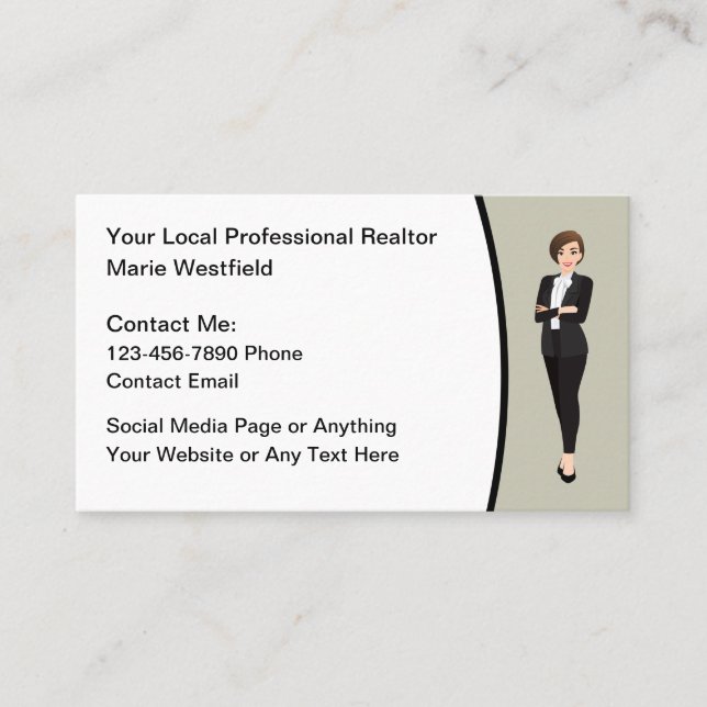 Cartes de contact professionnelles Realtor (Devant)