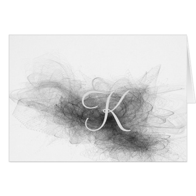 Cartes de correspondance à monogramme de script -  (Devant horizontal)