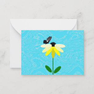 Cartes de correspondance Daisy sur fond bleu