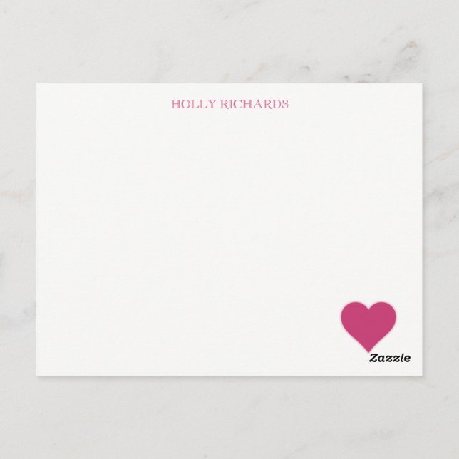 Cartes de correspondance du coeur (Dos)