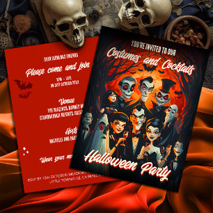 Cartes de costumes cocktails années 50 budget invi