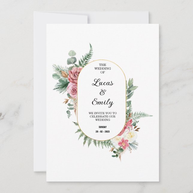 Cartes de couche plates faire-part de mariage (Devant)