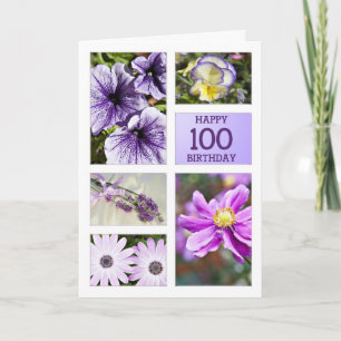 Cartes de couleur lavande florale 100e anniversair