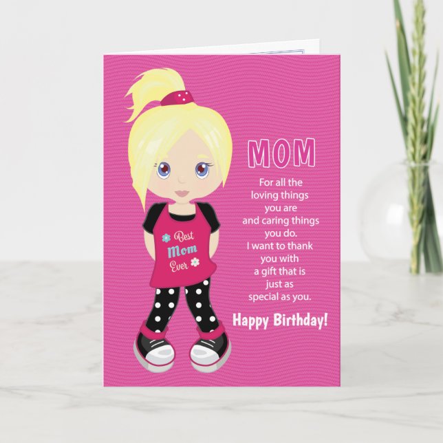 Cartes de coupons d'anniversaire pour maman - Cart (Devant)