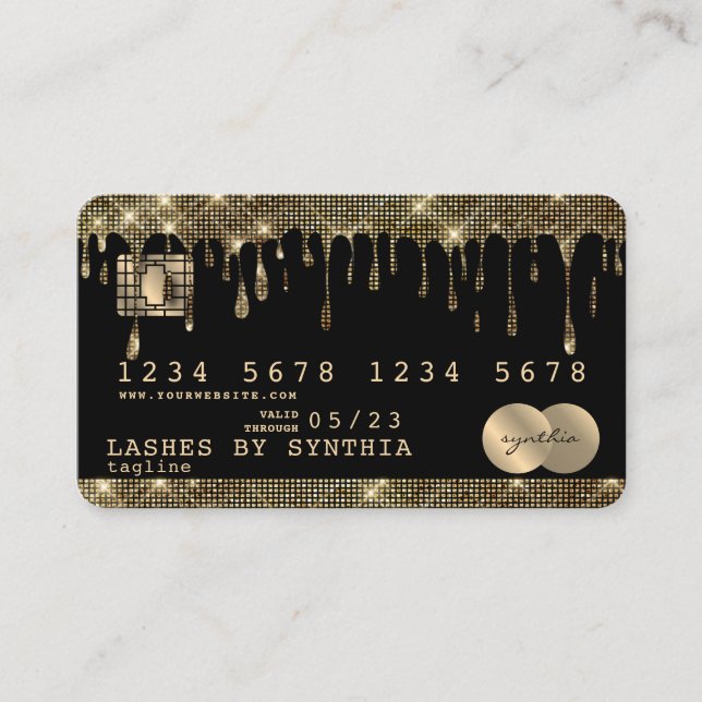 Cartes de crédit Baies Gold Styled (Devant)