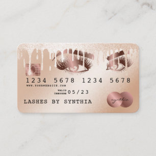 Cartes de crédit Rose stylisé Gold Lashes