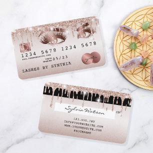 Cartes de crédit Rose stylisé Gold Lashes