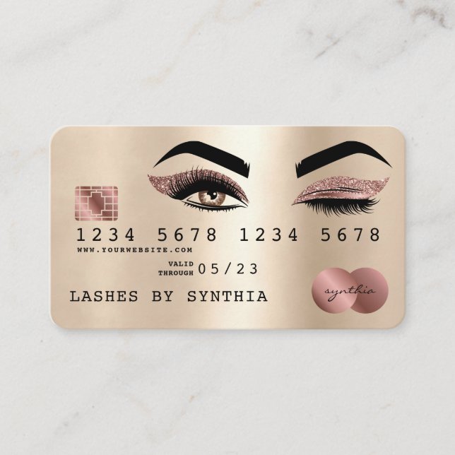 Cartes de crédit Stylos Gold Lashes (Devant)