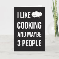 Cartes de cuisine drôles Humour Cuisinier Amateur