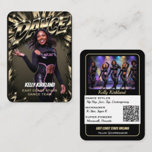 Cartes de danse premium Black & Gold   Code QR