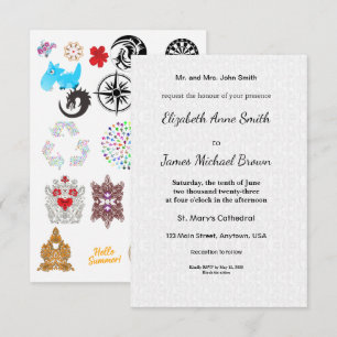 Cartes de Date de Sauvegarde Plates Invitation Élé
