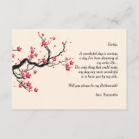 Cartes de demande d'aide-mémoire Love Branch