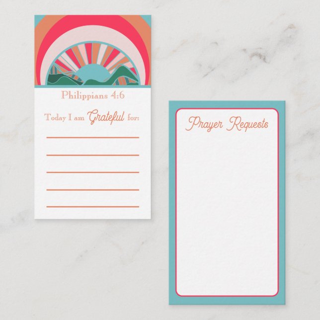 Cartes de demande de la Gratitude chrétienne et de (Devant / Derrière)