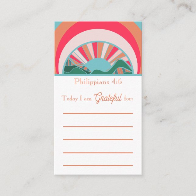 Cartes de demande de la Gratitude chrétienne et de (Devant)