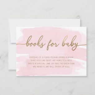 Cartes de demande de livres aquarelle rose