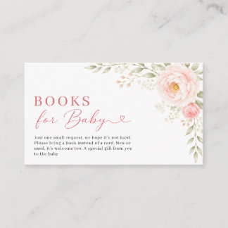 Cartes de demande de livres pour Baby Shower Rose