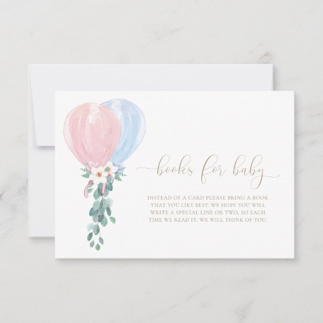 Cartes de demande de livres pour bébé Ballons rose (Devant)