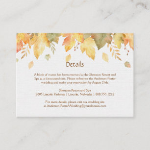 Cartes de détails d'automne à l'aquarelle  