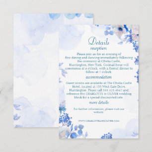 Cartes de détails de mariage à l'aquarelle florale