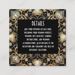 Cartes de détails de mariage Art Déco