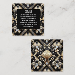 Cartes de détails de mariage Art déco