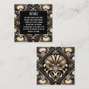 Cartes de détails de mariage Art déco à insérer