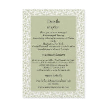Cartes de détails de mariage classiques en dentell