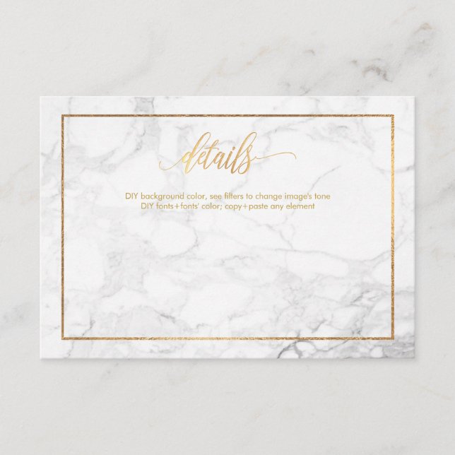 CARTES DE DÉTAILS PixDezines/MARBLE+FAUX OR (Devant)