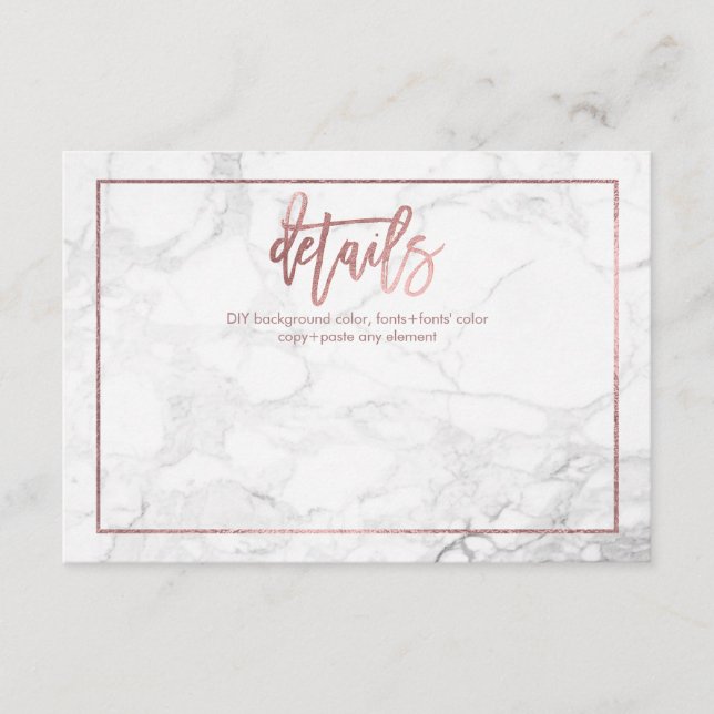 CARTES DE DÉTAILS PixDezines/MARBLE+FAUX OR ROSE (Devant)