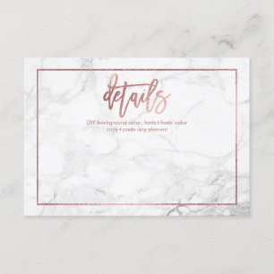 CARTES DE DÉTAILS PixDezines/MARBLE+FAUX OR ROSE
