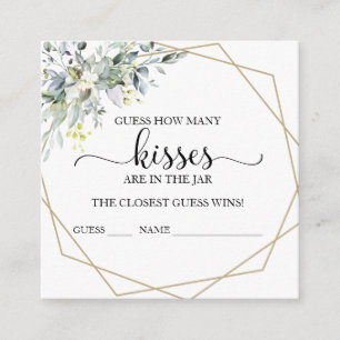 Cartes de devinette de bisous au eucalyptus verdur