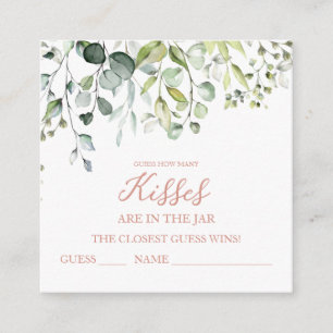 Cartes de devinette de bisous avec verdure mignonn