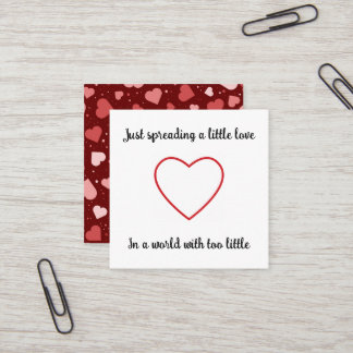 Cartes de diffusion d'amour Karma avec un petit cœ