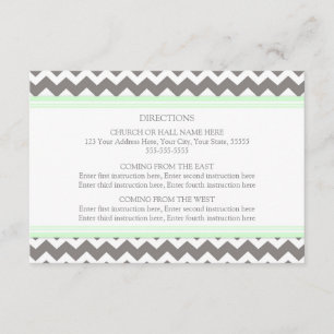 Cartes de direction mariage Mint Grey Chevron