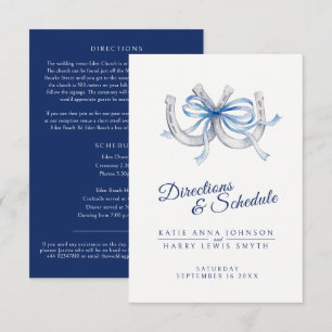 Cartes de directions de mariage aux fers à cheval