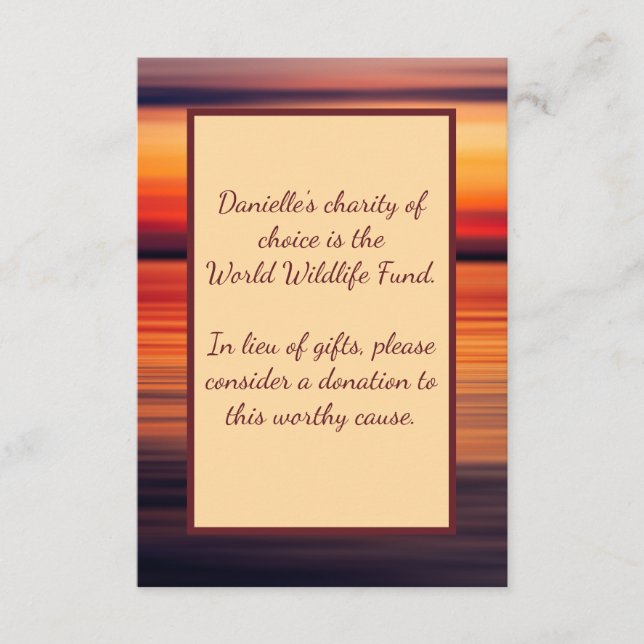Cartes de don pour petit boîtier de coucher de sol (Devant)
