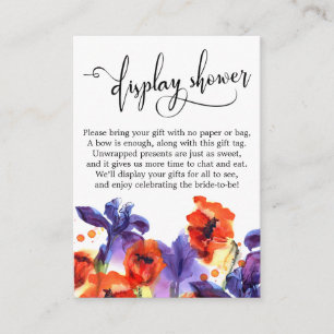 Cartes de douche de pavots rouges et d'iris violet