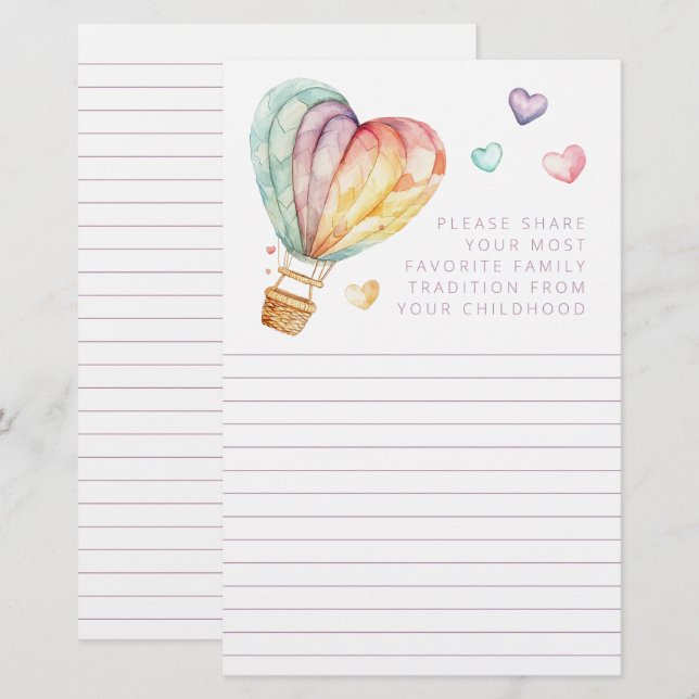 Cartes de douche de tradition familiale préférées (Devant / Derrière)