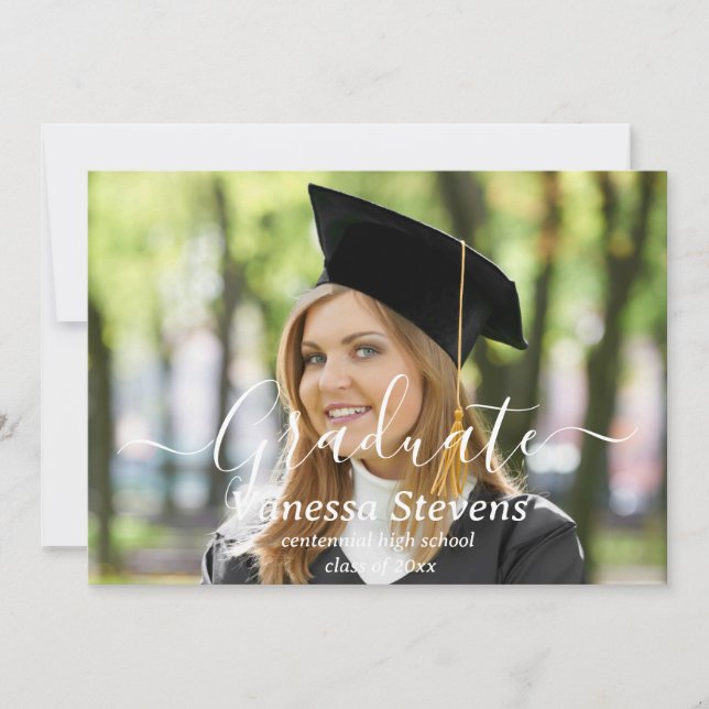 Cartes de faire-part de graduation de collage phot (Devant)