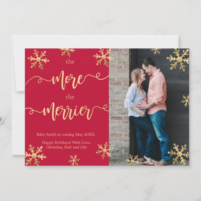 Cartes de Faire-part de grossesse de Noël (Devant)