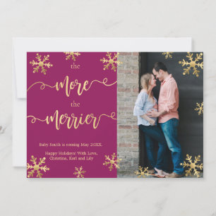 Cartes de Faire-part de grossesse de Noël Magenta