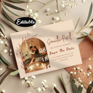 Cartes de Faire-Part de Mariage avec Arche de Feui